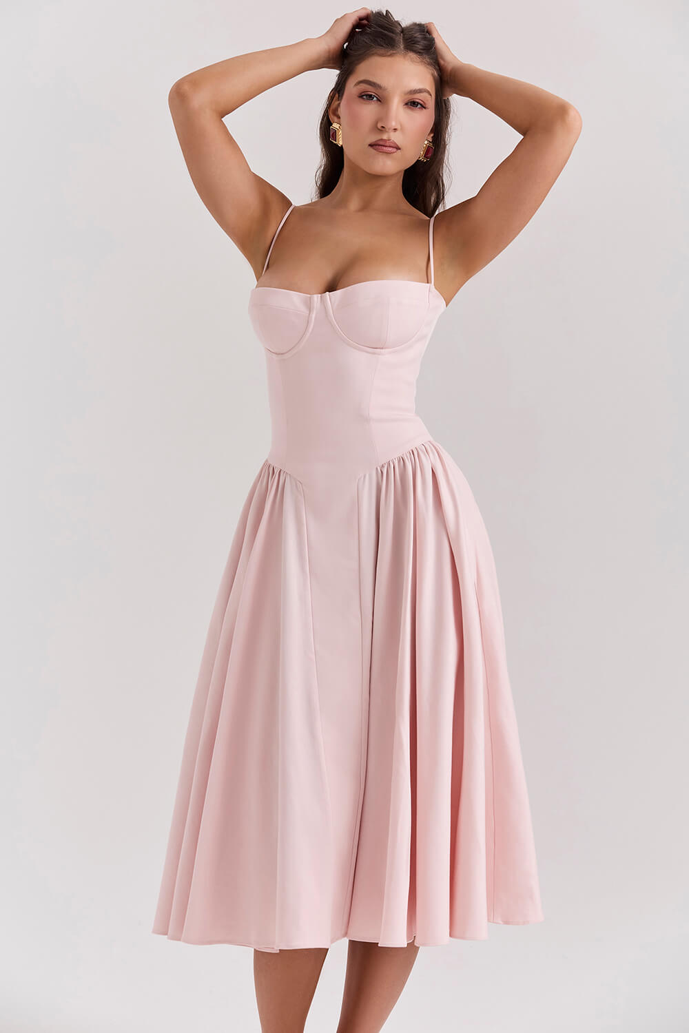 Brisa - Ballerina Twill Corset Midi Dress