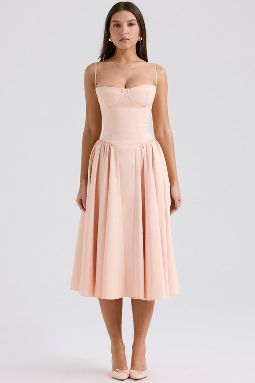 Brisa - Ballerina Twill Corset Midi Dress