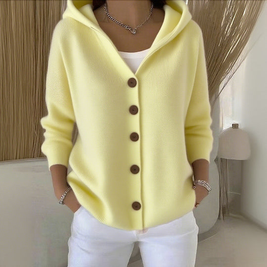 Fleur– Buttoned Cardigan with Hood for Casual Style