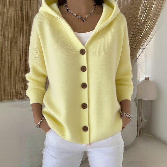 Fleur– Buttoned Cardigan with Hood for Casual Style
