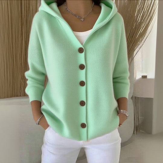 Fleur– Buttoned Cardigan with Hood for Casual Style