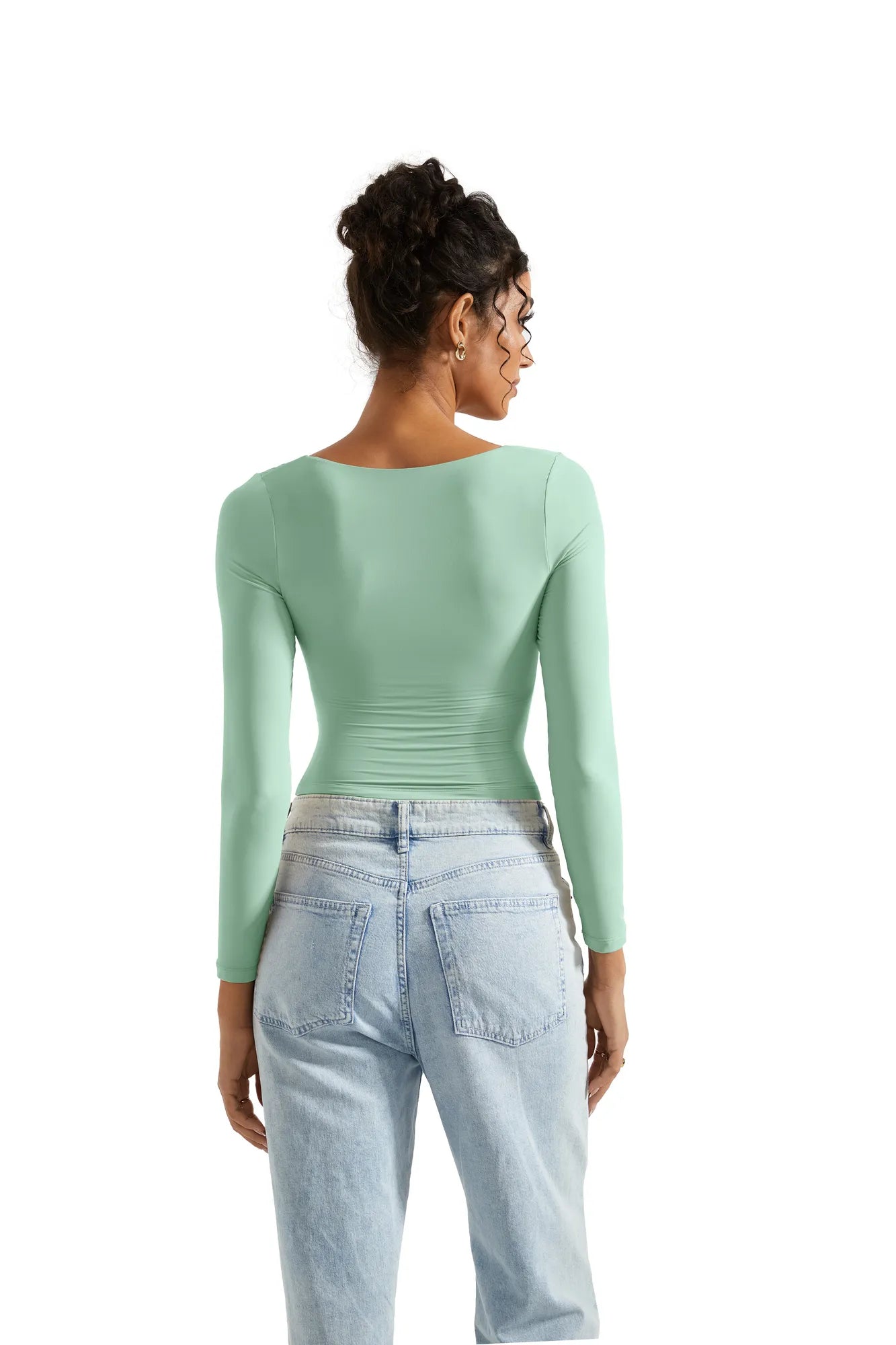 Rosalia™ - Long Sleeve Square Neck Top