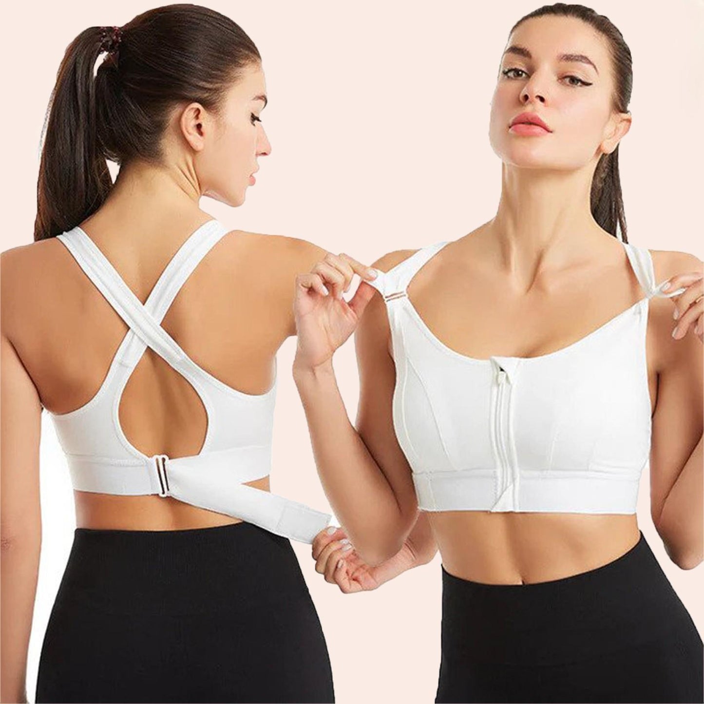 Ebba - Front-Zip Sports Bra